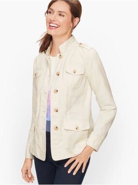 TALBOTS Military Inspired Jacket - Ivory Misses XL